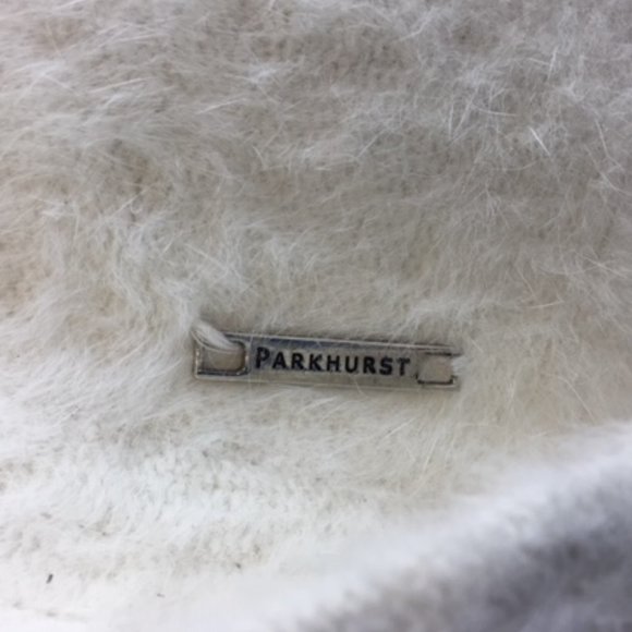 VTG 90s Parkhurst White Fuzzy Angora Mix Wide Adj Wired Brim Hat 22" - Picture 4 of 10